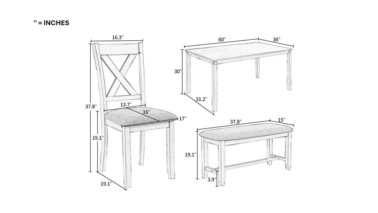 6 Person Durable Dining Set For Homes