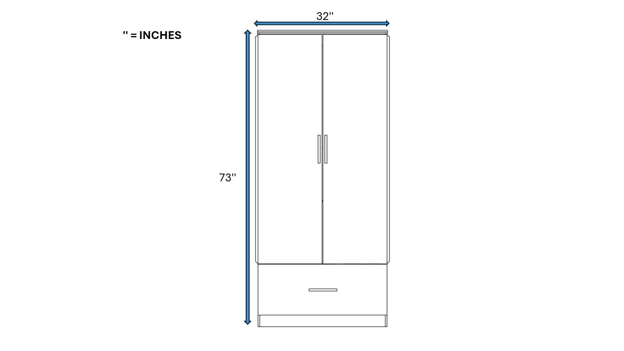 2-DOOR WARDROBE WITH 1 DRAWER