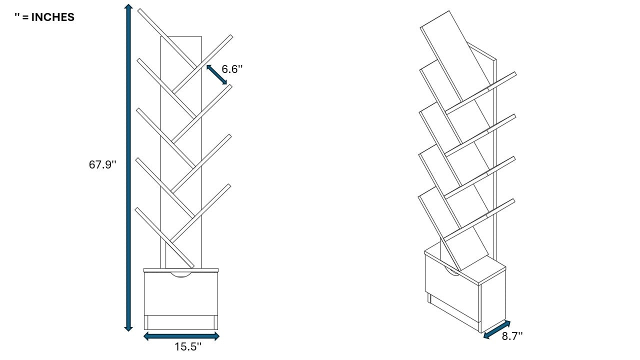 8-SHELF BOOKCASE WITH 1 DRAWER