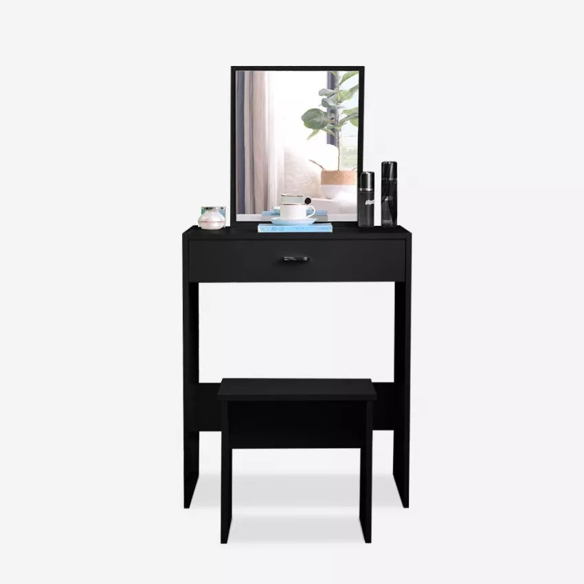 Dresser With Mirror, Stool & 1 Drawer