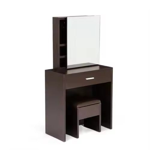 Makeup Dresser with Sliding Mirror/Door With 1 Drawer and Stool