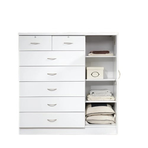 7-Chest Of Drawers With Side Door and 4 Shelves